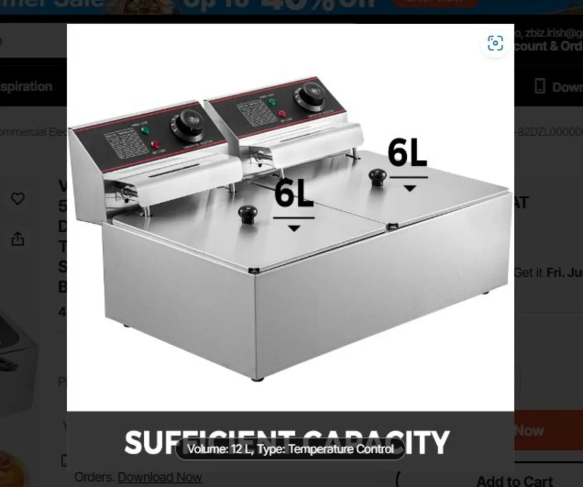 Stainless Steel Commercial Electric Deep Fryer - Image 2