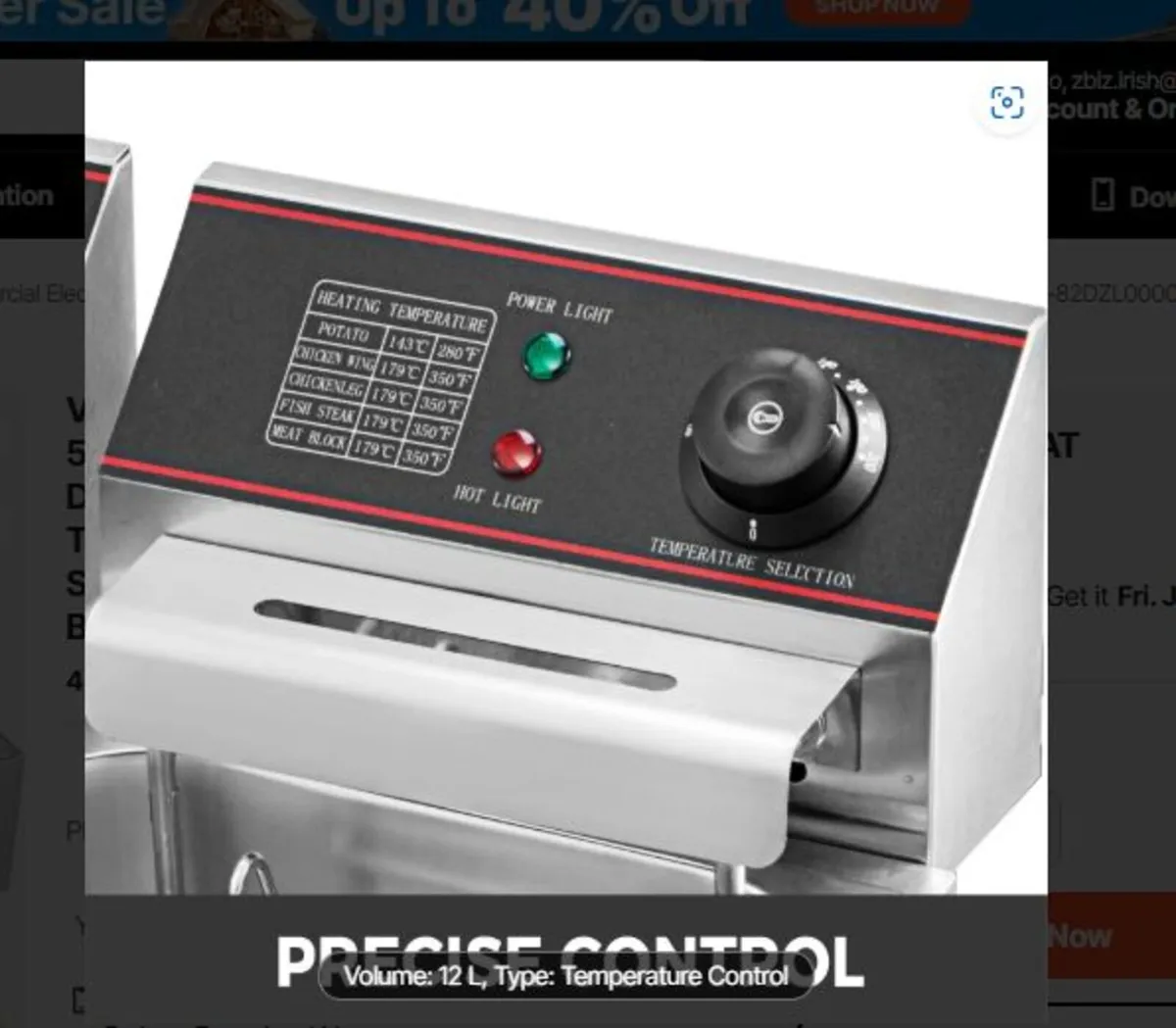 Stainless Steel Commercial Electric Deep Fryer - Image 3
