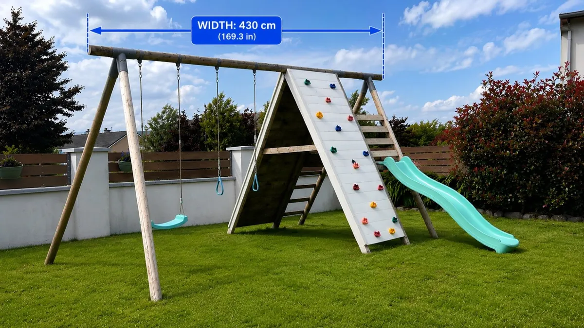 Large Wooden Swing Set 4.3m - Image 1