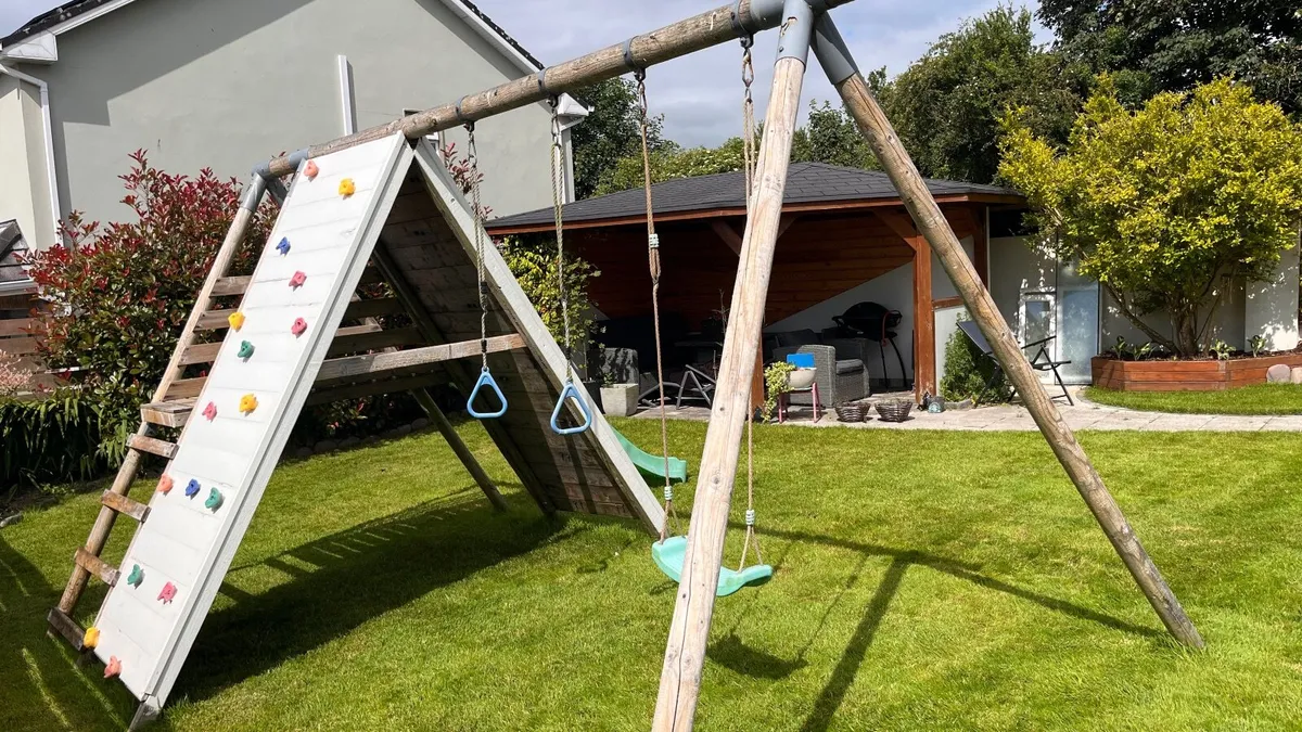 Large Wooden Swing Set 4.3m - Image 3
