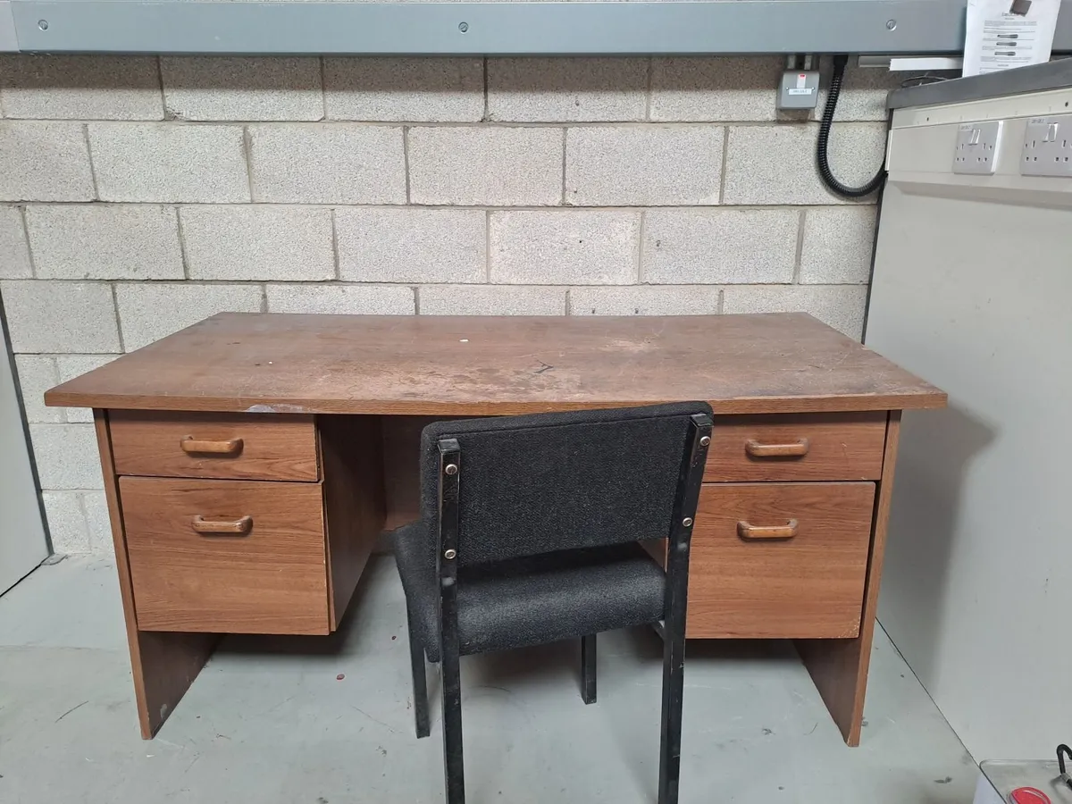 Wooden desk & chair