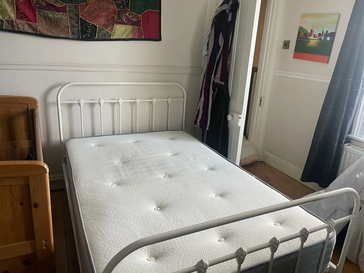 Small double bed and mattress