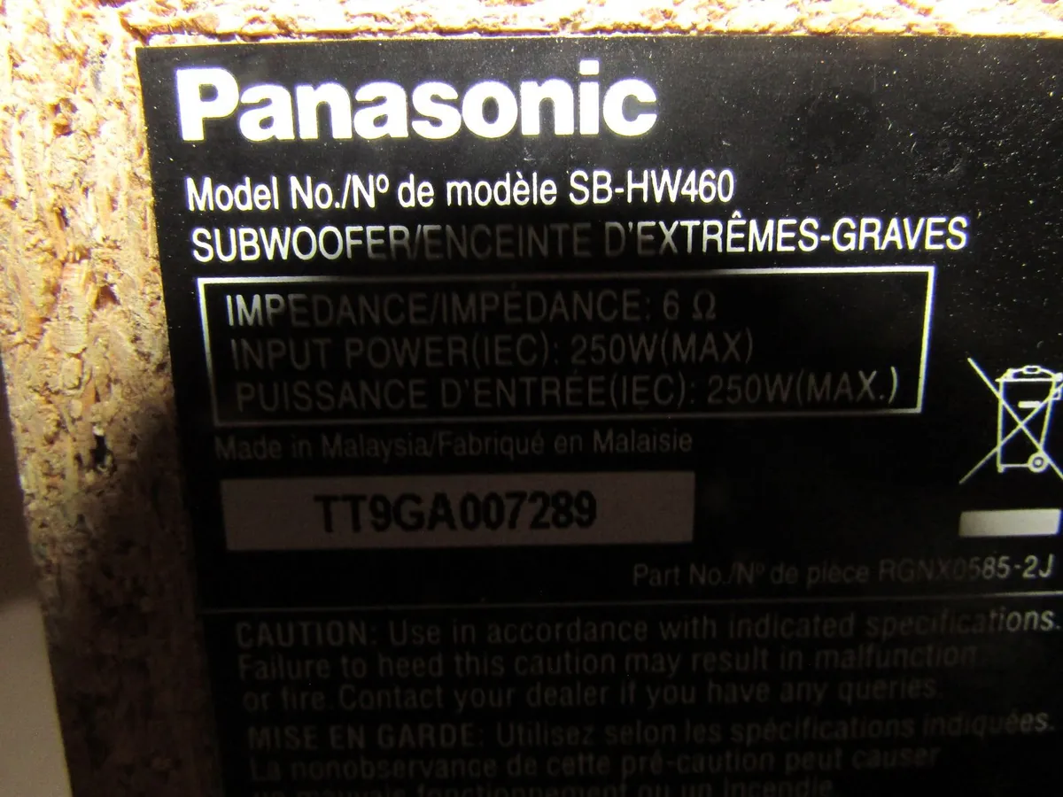 Panasonic speakers with sub - Image 3