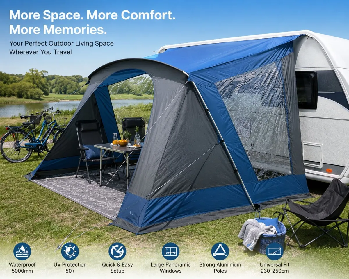Caravan Sun Canopy Awning 330cm | Waterproof Awnin - Image 1