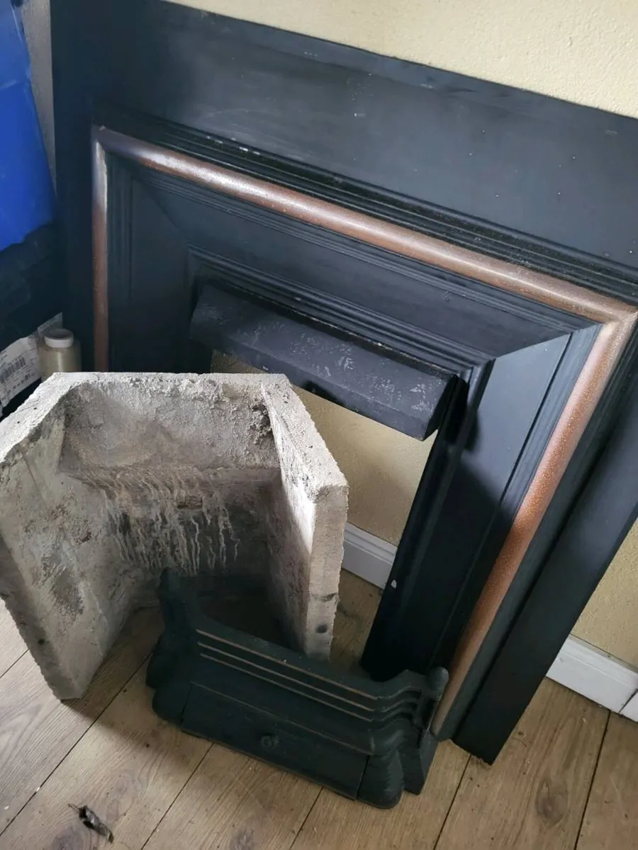Cast iron black insert  fire front and fire back