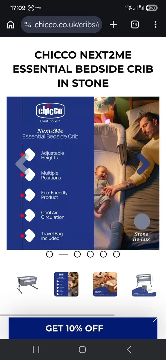 Chicco Next2Me Essential Bedside Crib - Image 3