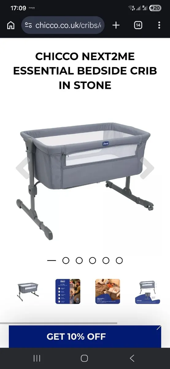 Chicco Next2Me Essential Bedside Crib - Image 1