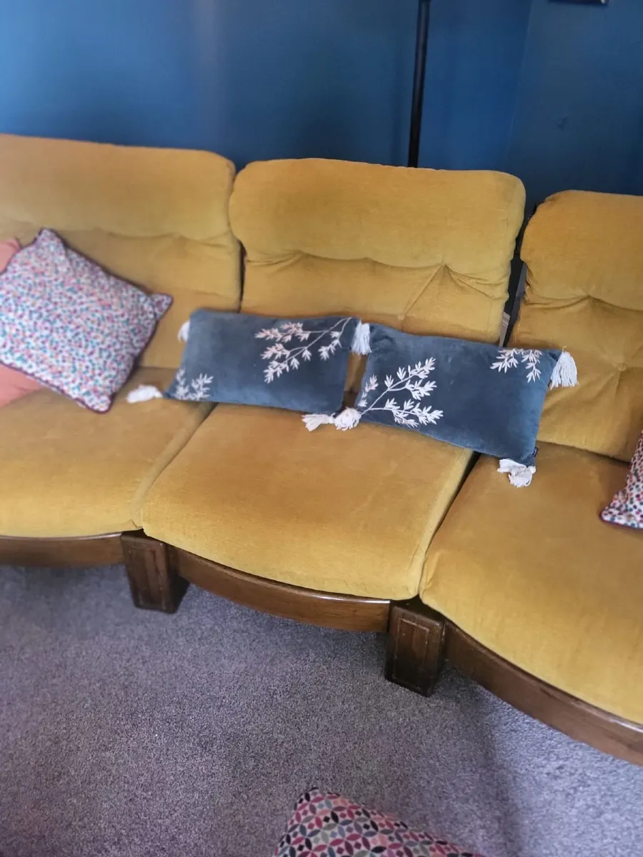 3 seater couch with newly upholstered cushions. - Image 1