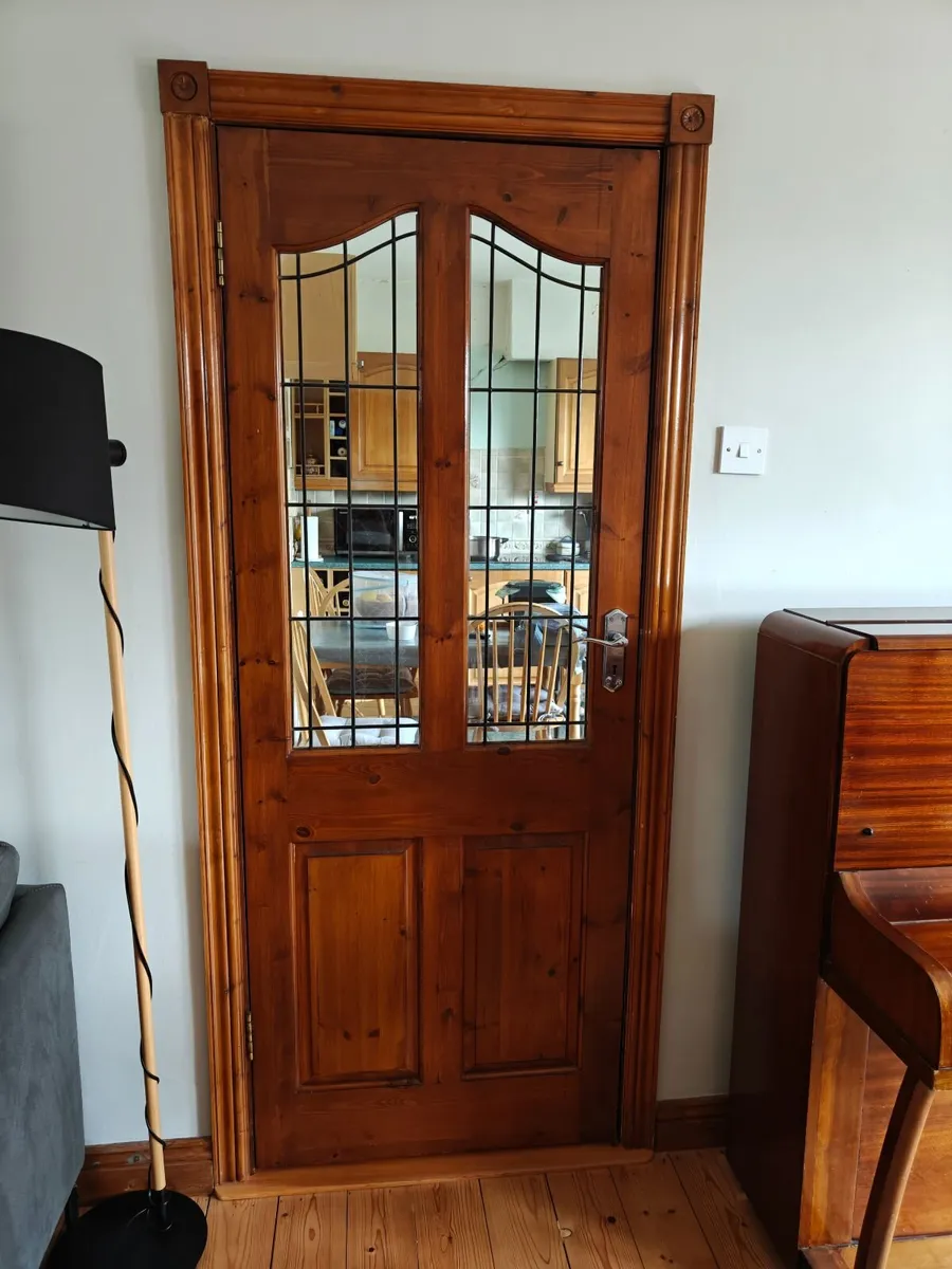 2 matching solid wood doors - Image 1