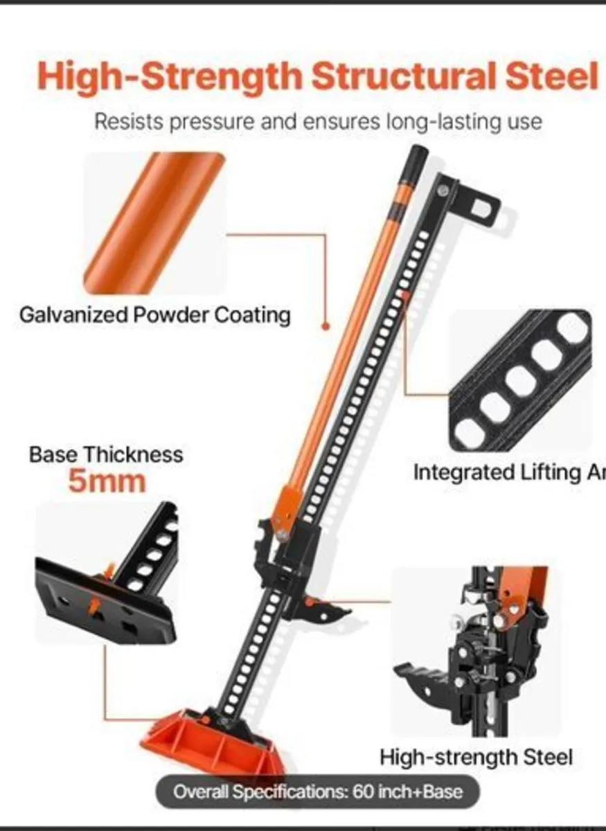 Farm jack with base heavy duty - Image 3