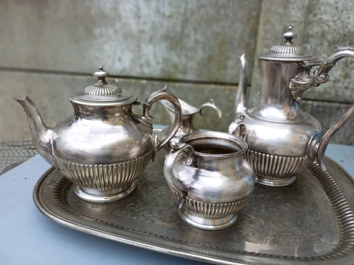 Antique Silver-Plated Teaset - Image 3