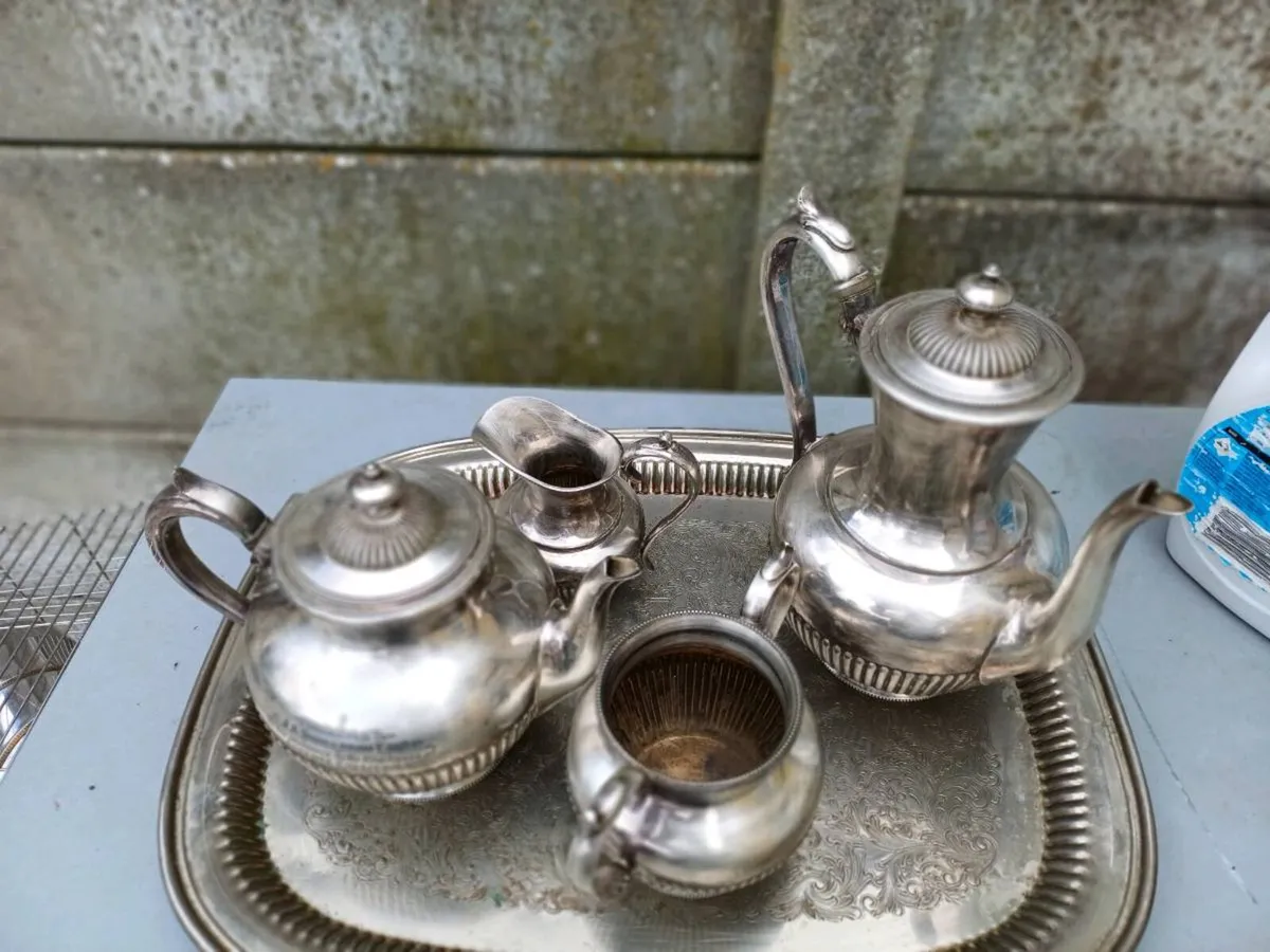 Antique Silver-Plated Teaset - Image 4