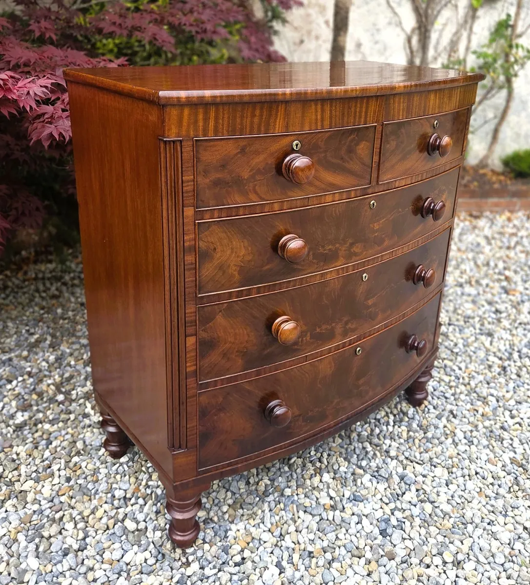 Victorian Bow Front Chest- Circa 1870 - Image 1