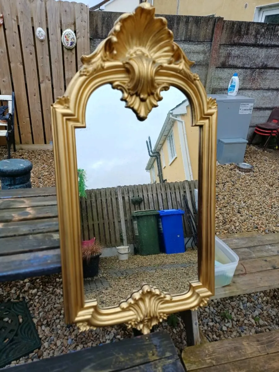 Vintage Gold Arched Framed Mirror - Image 4