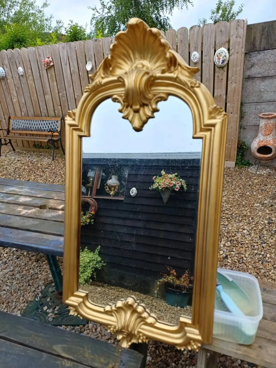 Vintage Gold Arched Framed Mirror - Image 2