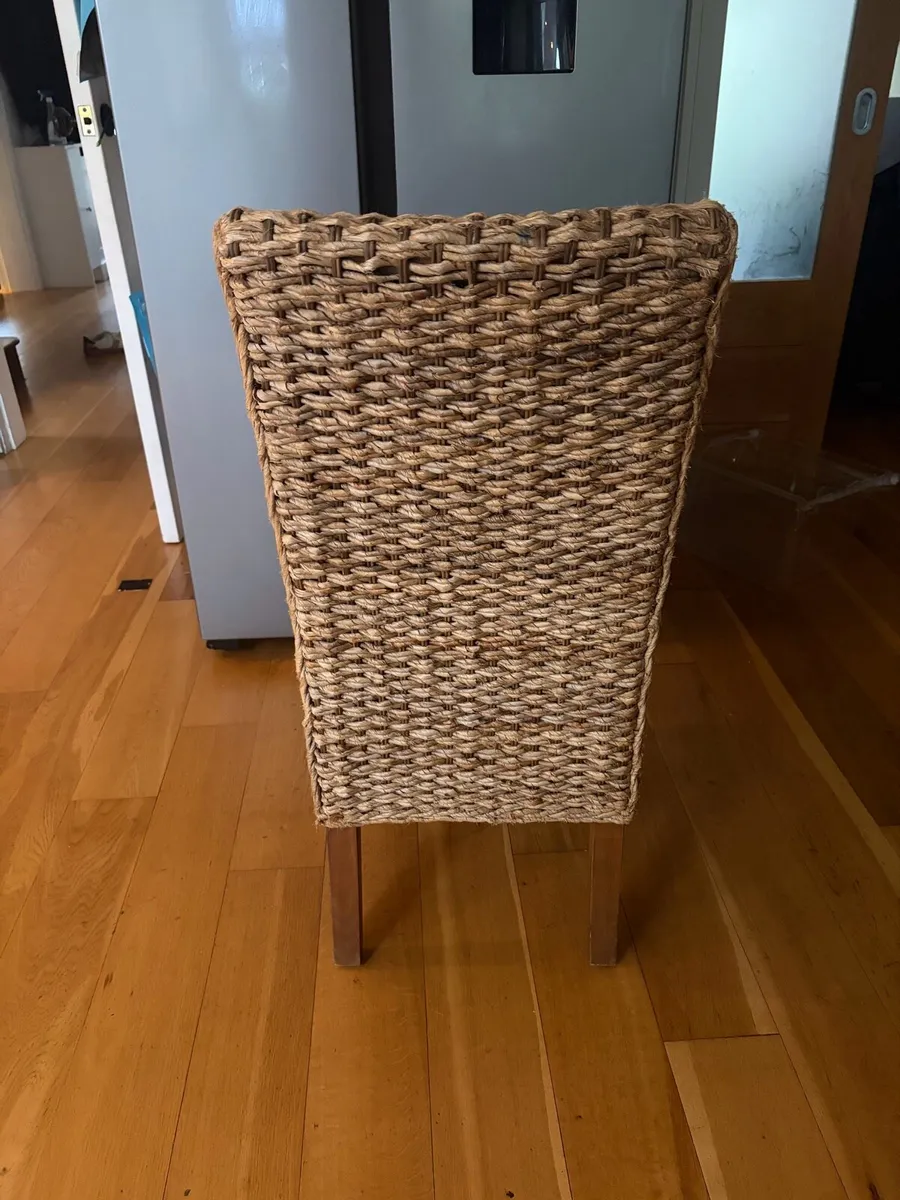 6 x wicker dining chairs - Image 2