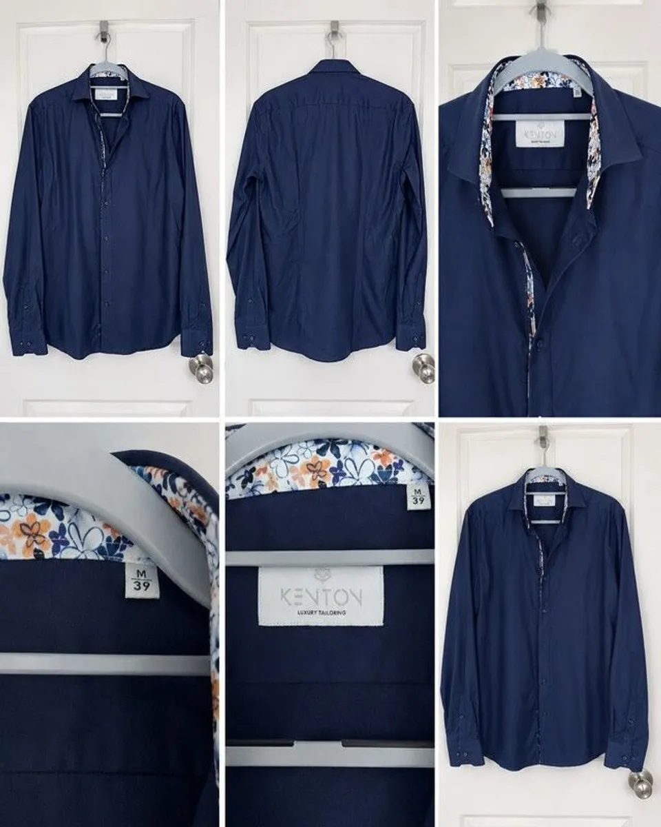 6th Sense Men's 3 Piece Suit and Kenton Modern Fit Navy Shirt - Image 3