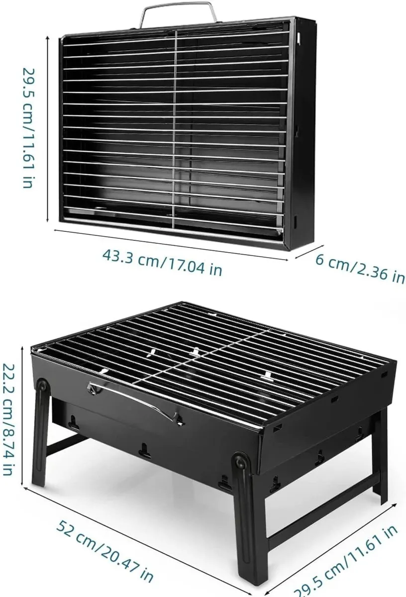 BBQ Charcoal Grill Portable BBQ 20.47x11.61x8.74in - Image 2