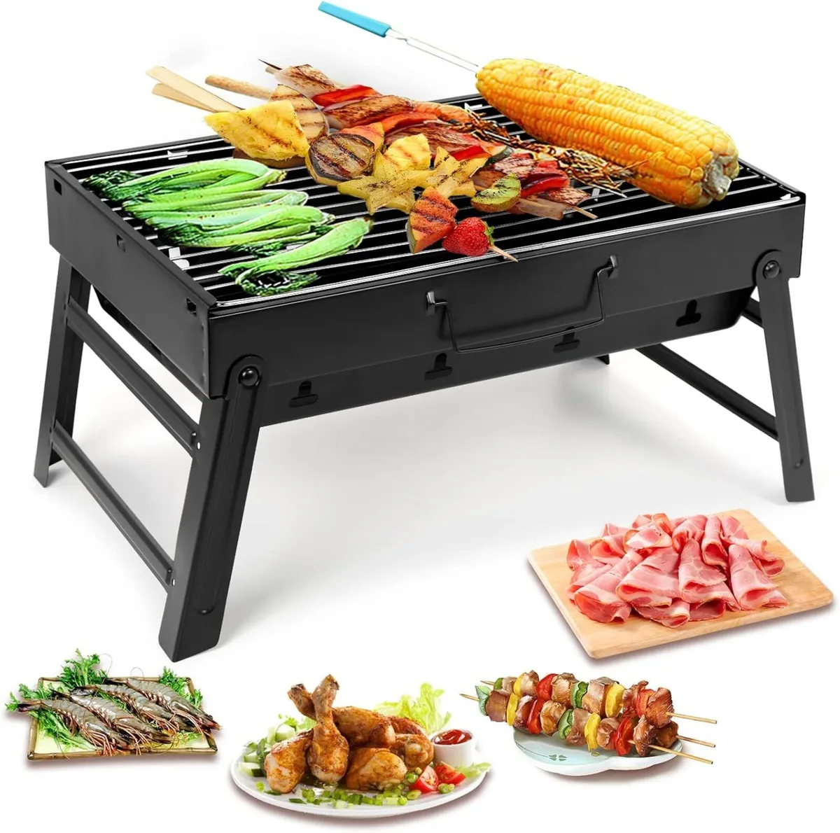 BBQ Charcoal Grill Portable BBQ 20.47x11.61x8.74in - Image 1