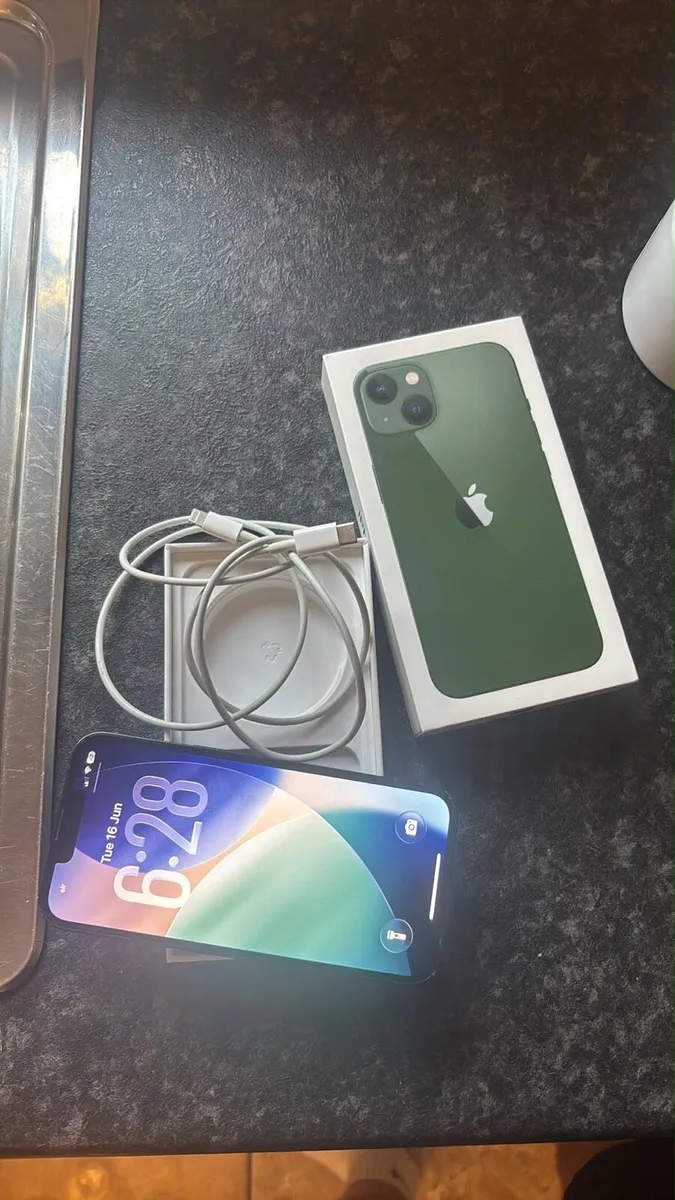 iPhone 13 green sim free 128GB with box - Image 1