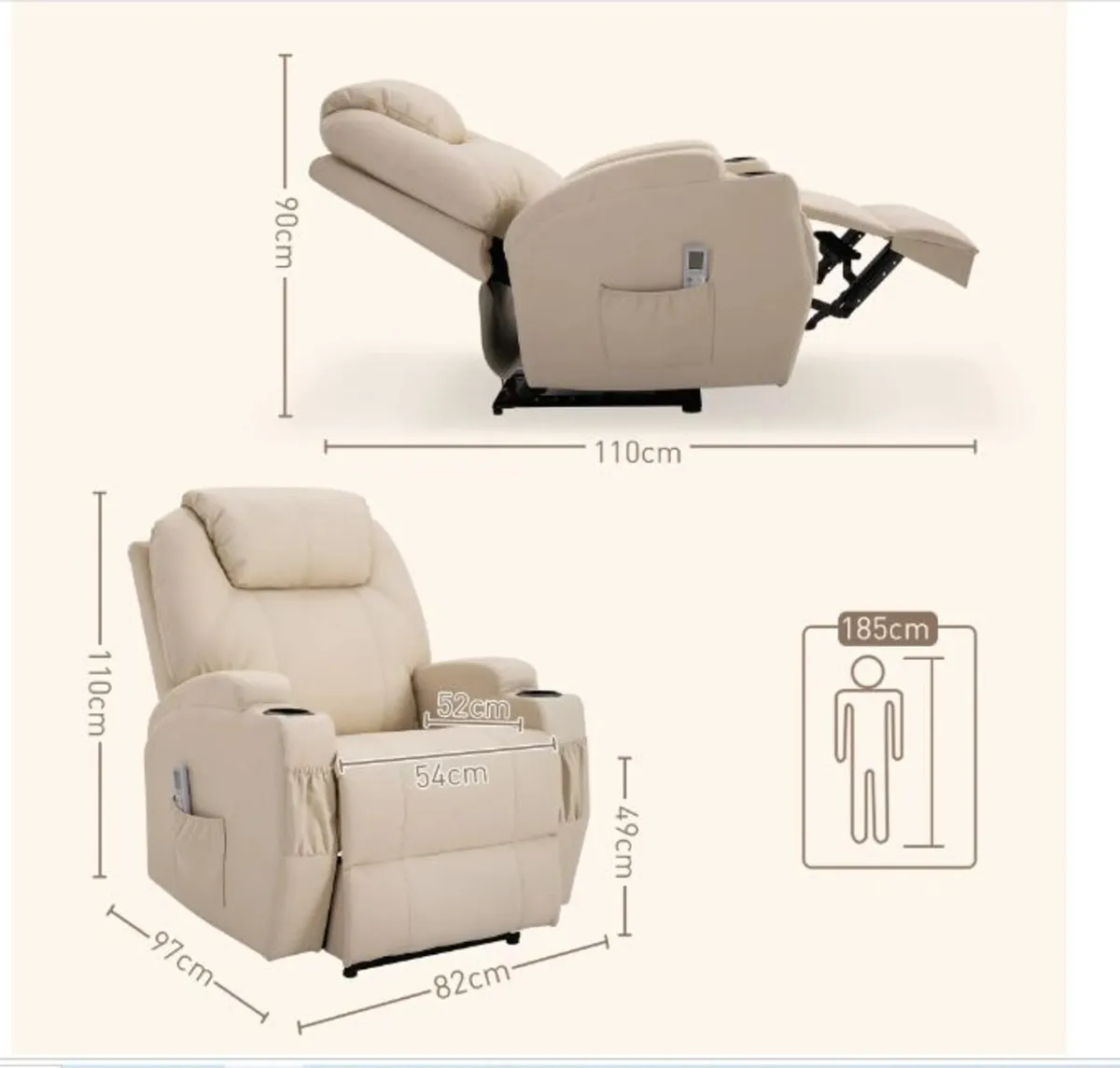 Massage Chair Electric Heat & Vibration Recliner - Image 3
