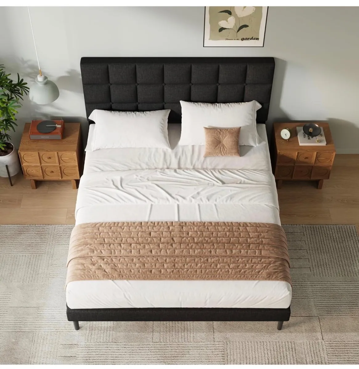 Double Bed Frame, Easy Assembly, Sturdy Wooden Sla - Image 3