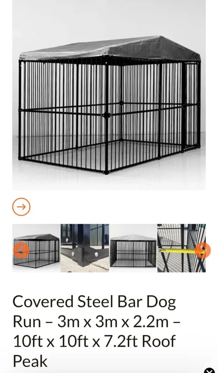 XL Dog Kennel and heavy duty dog run with canopy - Image 2