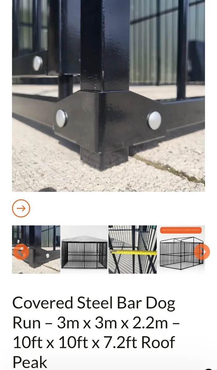 XL Dog Kennel and heavy duty dog run with canopy - Image 4