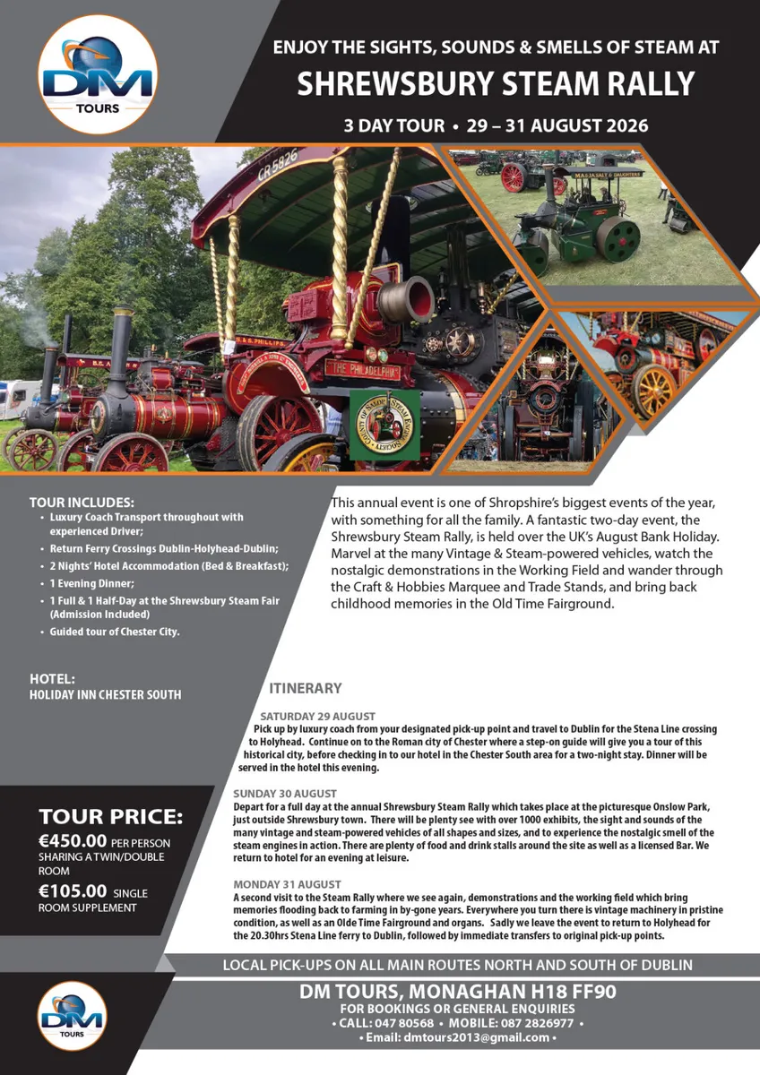Coach Tour to Shrewsbury Steam Rally - Image 2