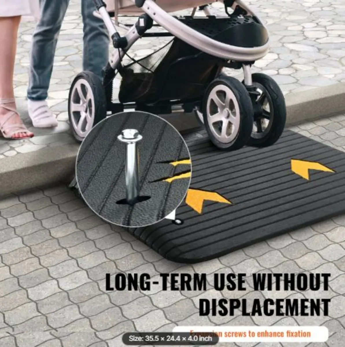 R Rubber Threshold Ramp Door Ramp 4" Rise 15 tons - Image 3
