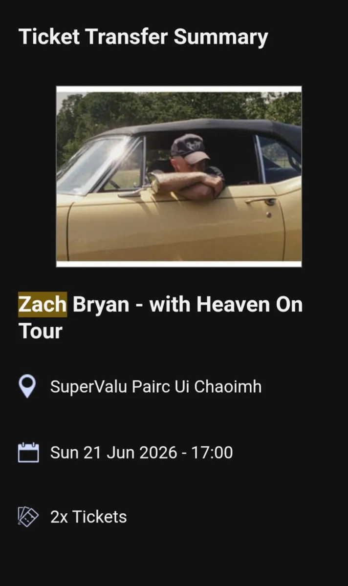 Zach Bryan Seated Tickets