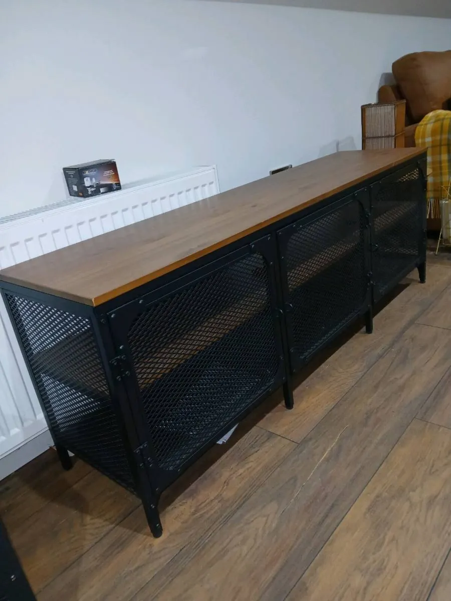 Ikea Fjallbo TV bench, black, 150x36x54 cm - Image 1