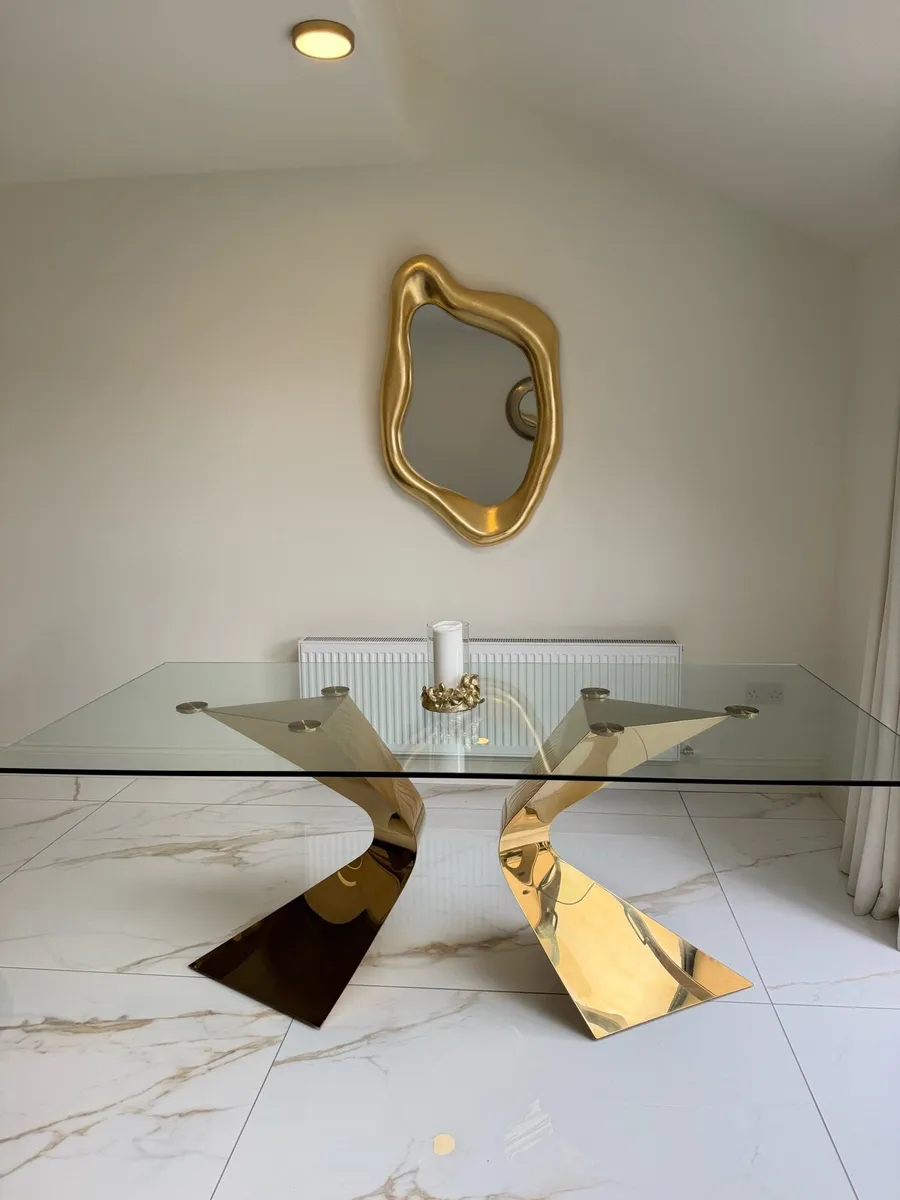 Kare Table Gloria Gold 200x100cm - Image 1