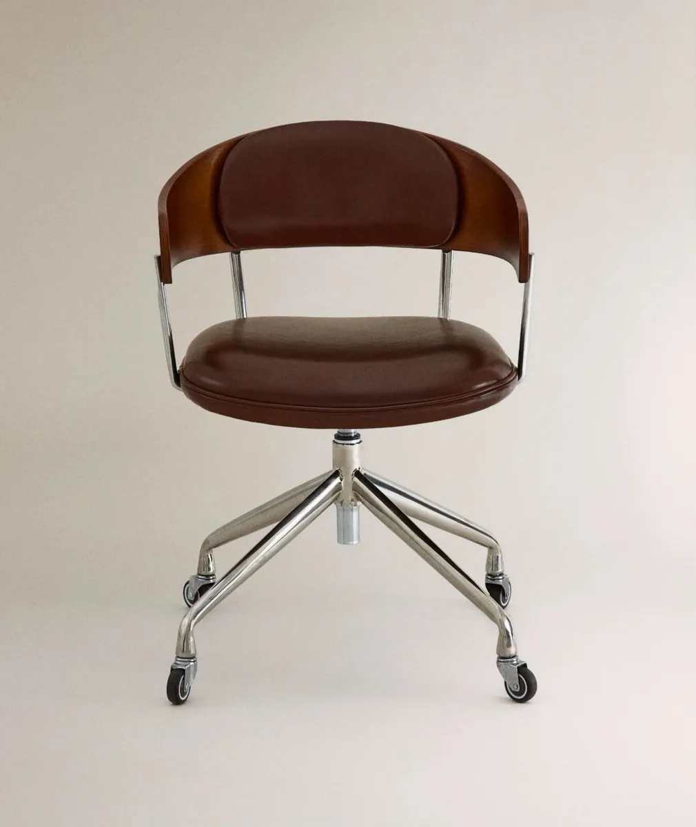 ZARA LEATHER OFFICE CHAIR - NEW WITH TAG STILL ATT - Image 2