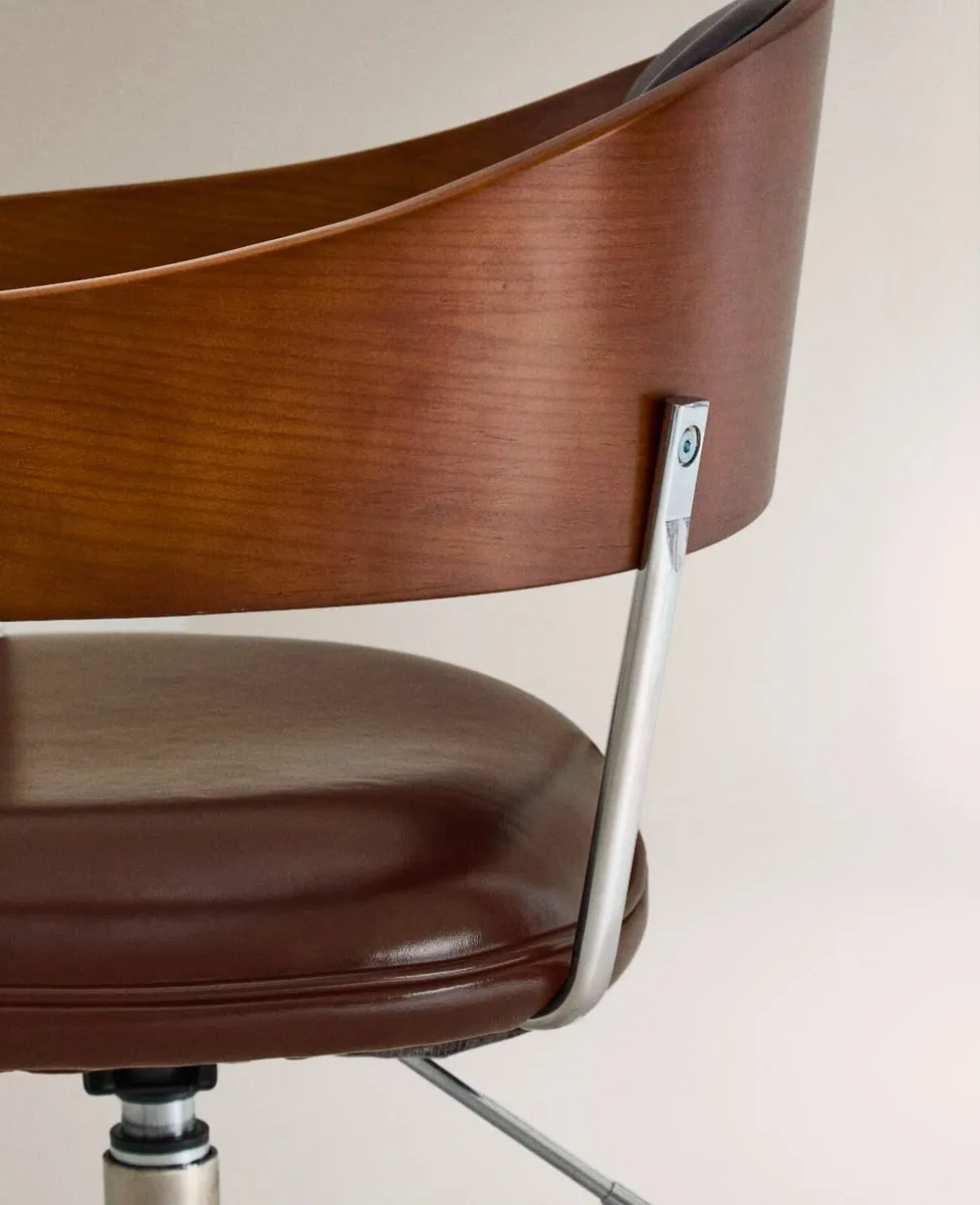 ZARA LEATHER OFFICE CHAIR - NEW WITH TAG STILL ATT - Image 4