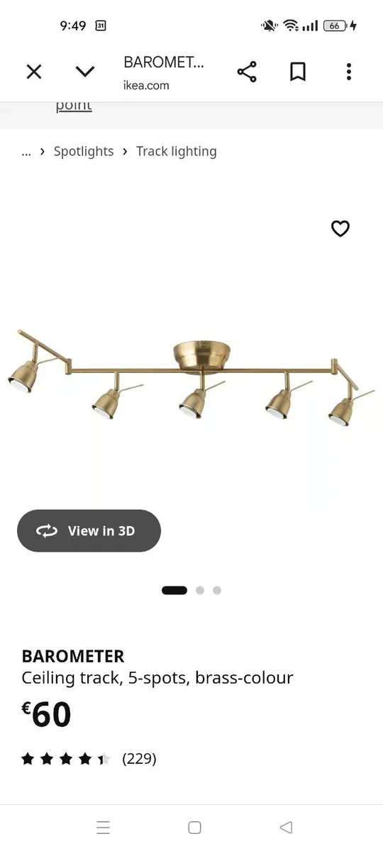 Brass light fitting - Image 1