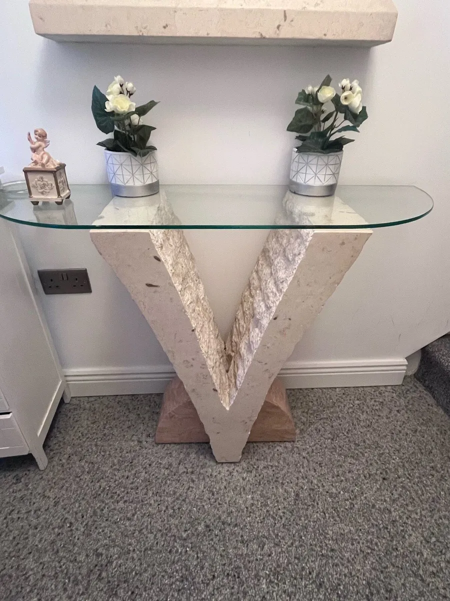 Marble Hall Table and Mirror - Image 1