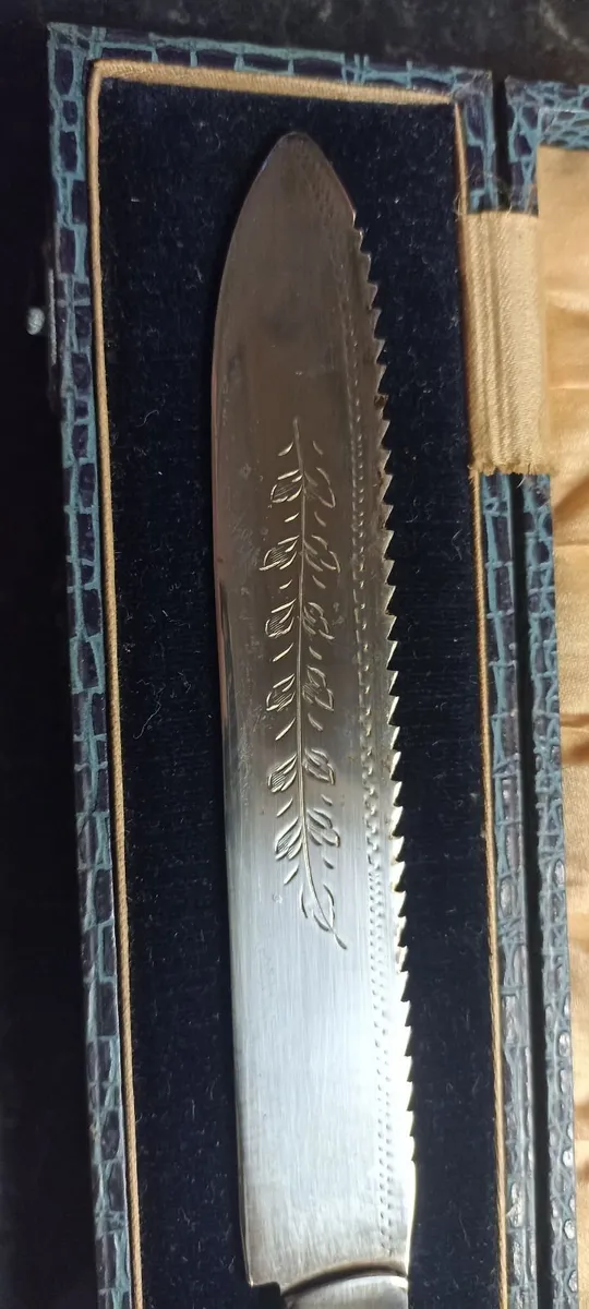 Old Silver Plate Cake Knife - Image 1