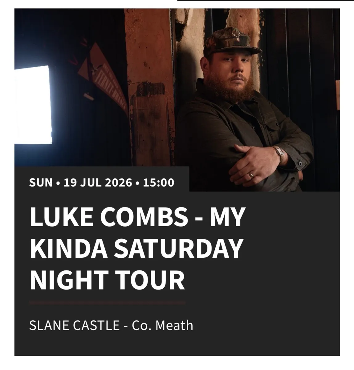 Luke Combs Tickets Sunday July 19th