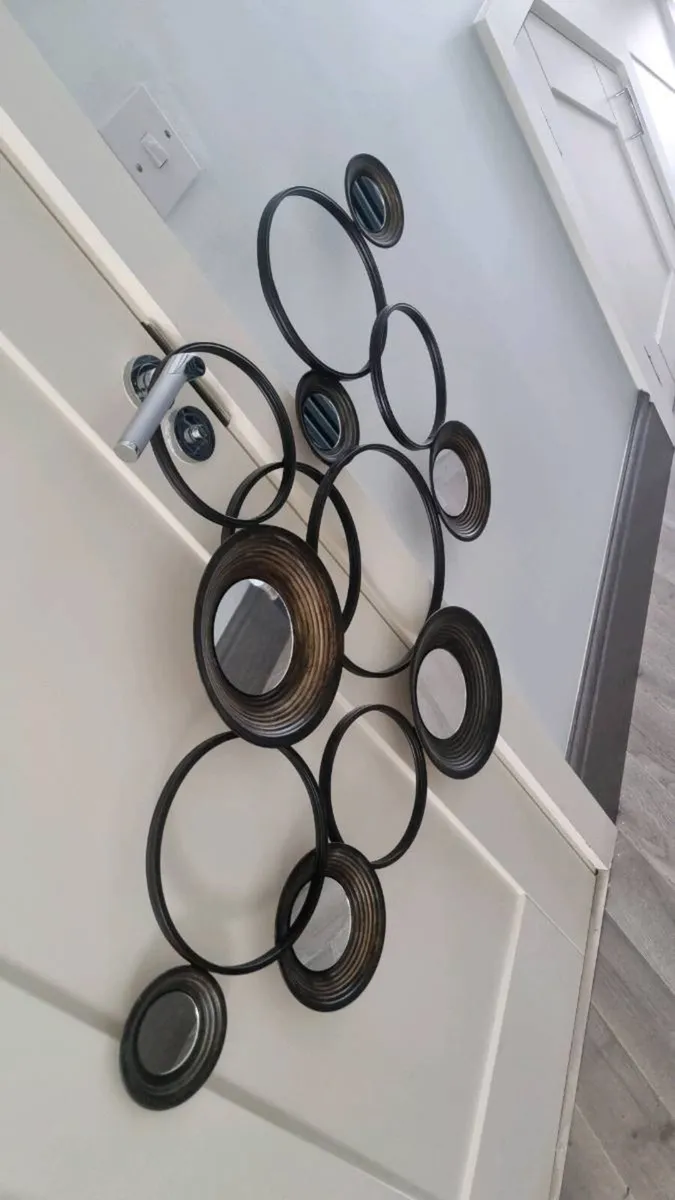 Decorative Metal Wall Art with Mirrors - Image 2