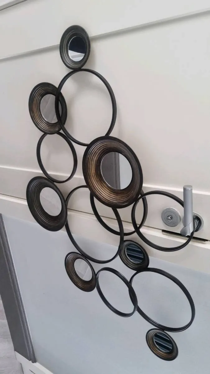 Decorative Metal Wall Art with Mirrors - Image 4