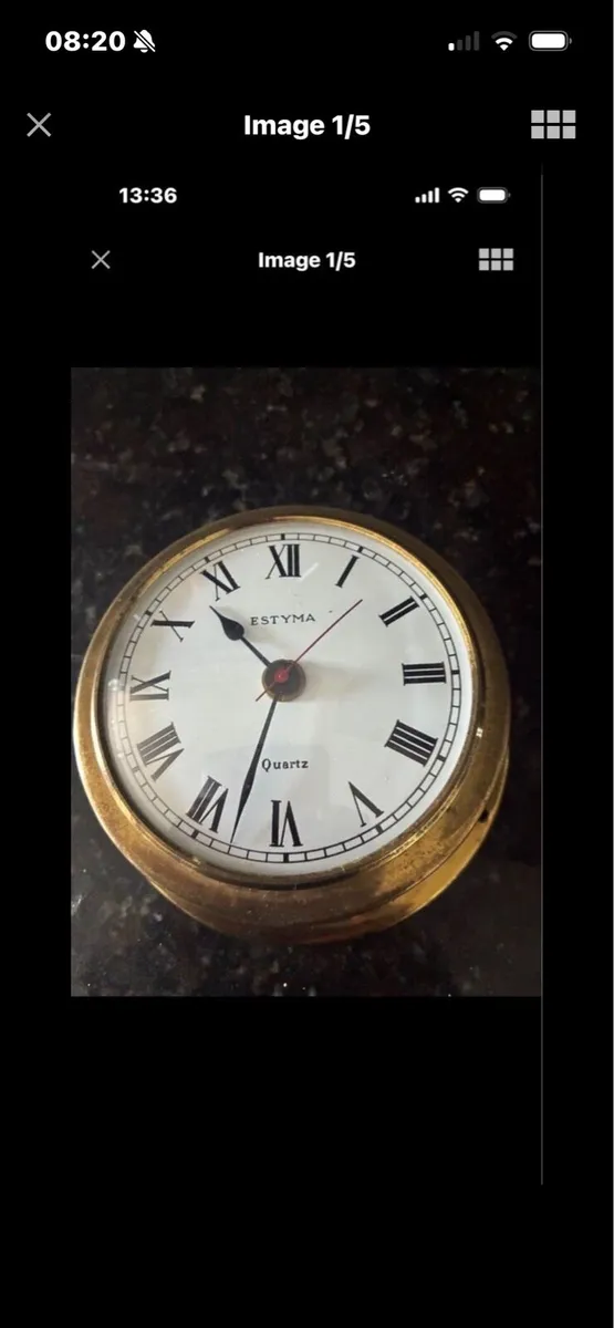 Vintage Brass Maritime Clock - Image 1