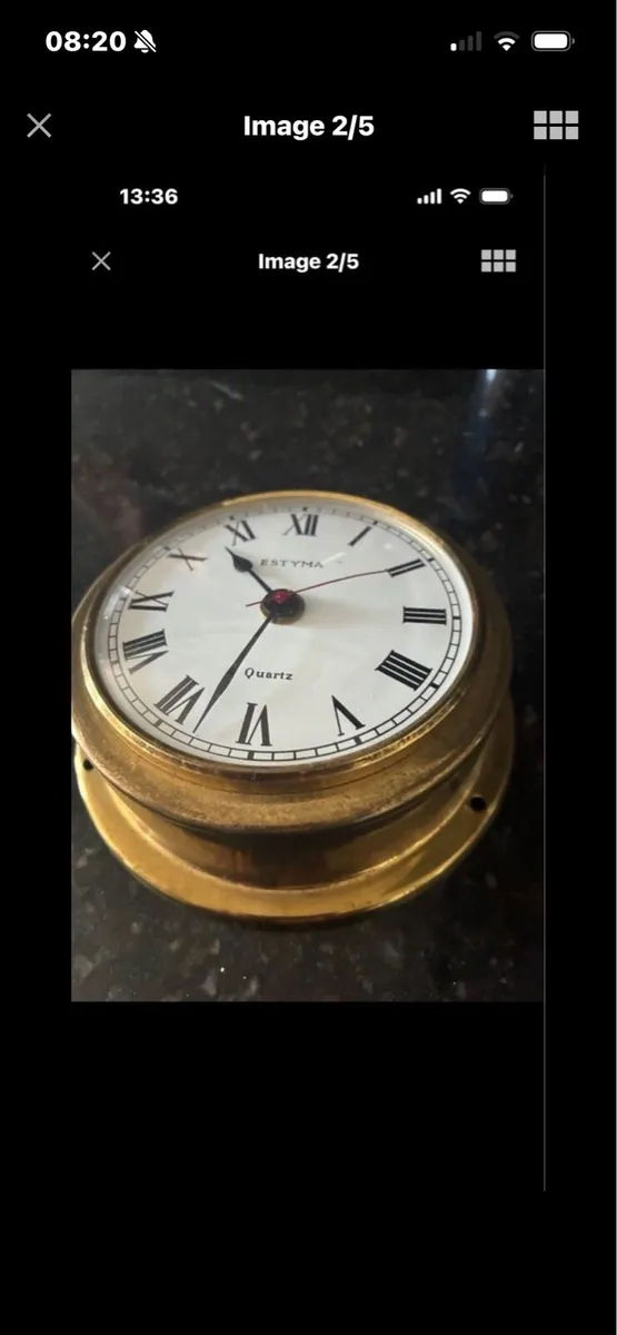 Vintage Brass Maritime Clock - Image 2