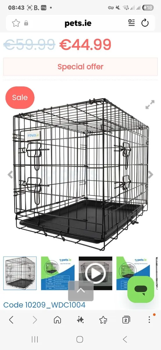New dog crate large and cover - Image 1