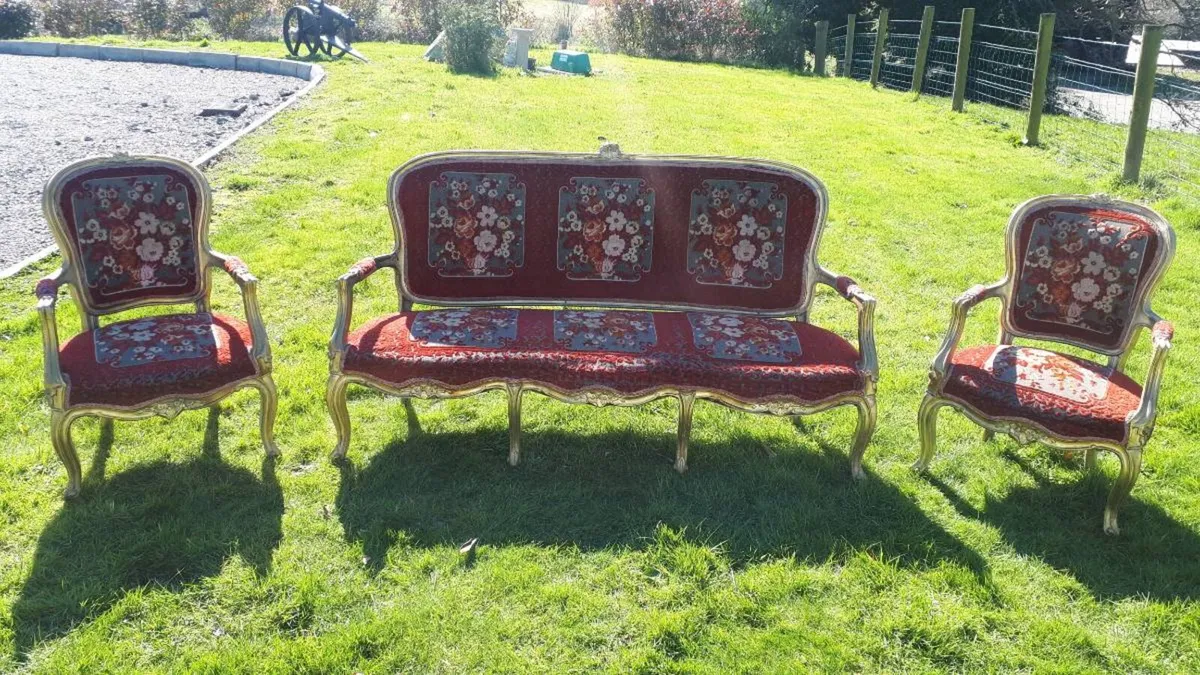 Antique Salon Suite of Furniture - Image 4
