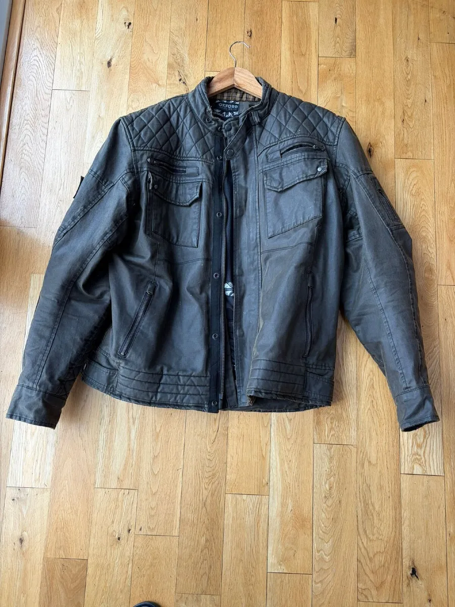 Oxford Hardy Wax Textile Jacket - Olive Size 2 XL - Image 4