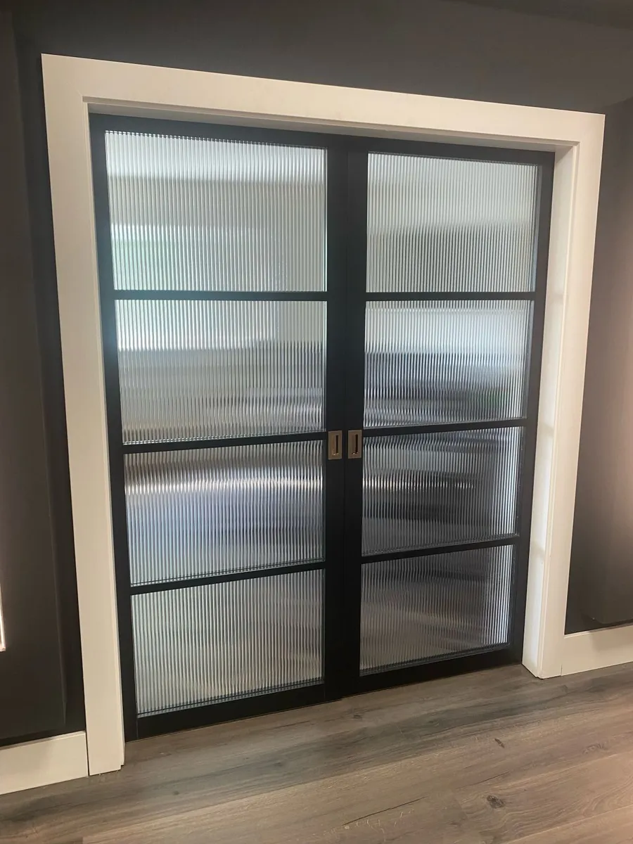 Black Crittal Style Reeded Doors - Image 1