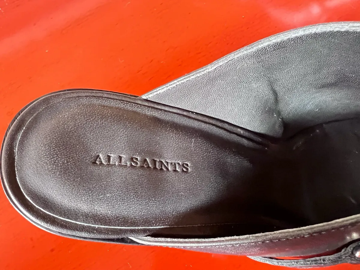 New AllSaints Black High Wedge Heels Size 40 - Image 4