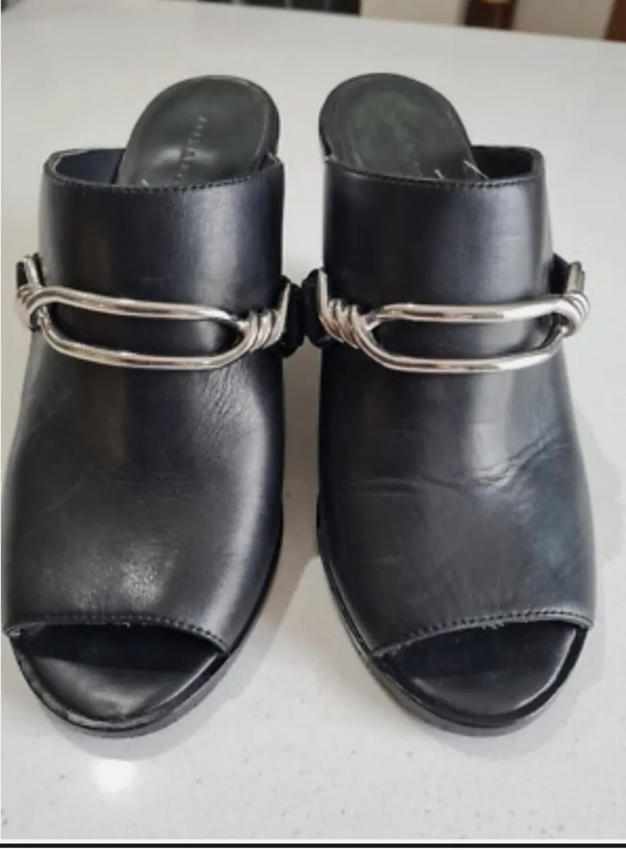 New AllSaints Black High Wedge Heels Size 40 - Image 1