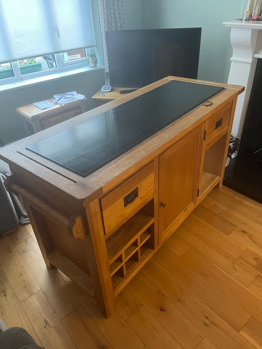 Furniture Solid Oak and granite kitchen island - Image 3